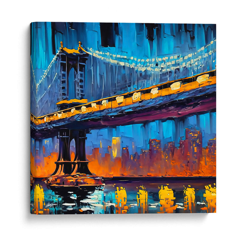 Puente de Manhattan - Color Strokes | Cuadro decorativo de Canvas Lab