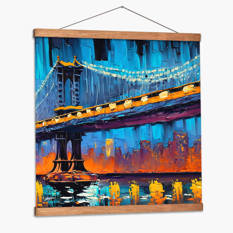 Puente de Manhattan - Color Strokes | Cuadro decorativo de Canvas Lab