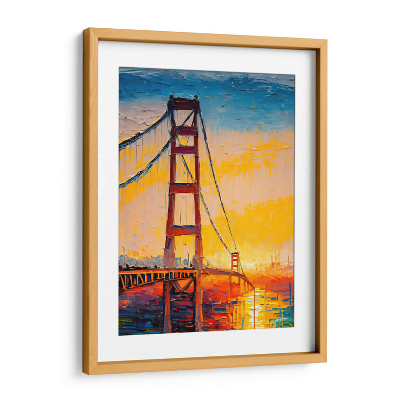 Puente Golden State - Color Strokes | Cuadro decorativo de Canvas Lab