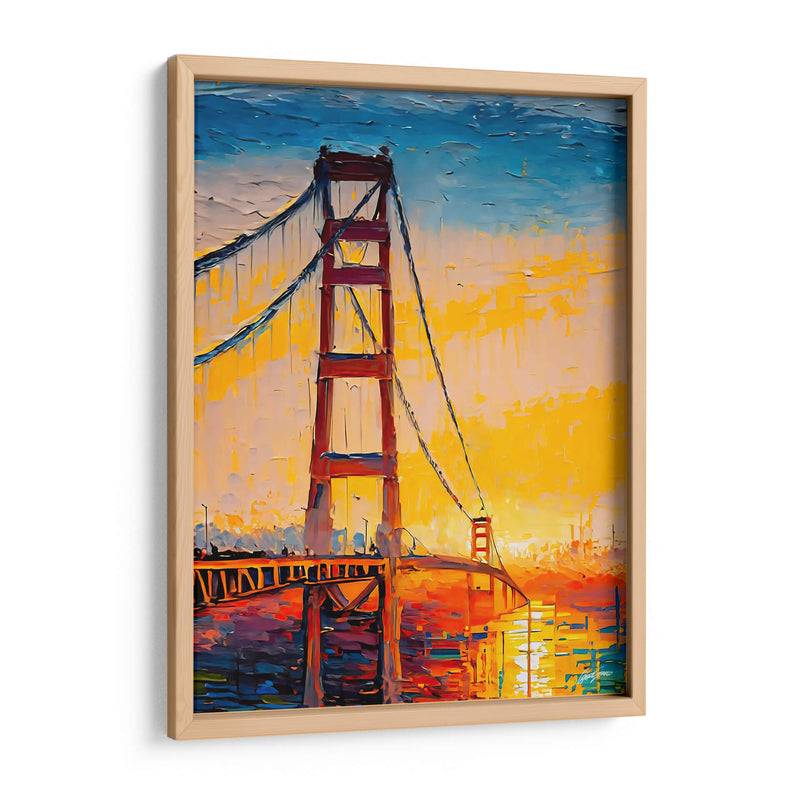 Puente Golden State - Color Strokes | Cuadro decorativo de Canvas Lab