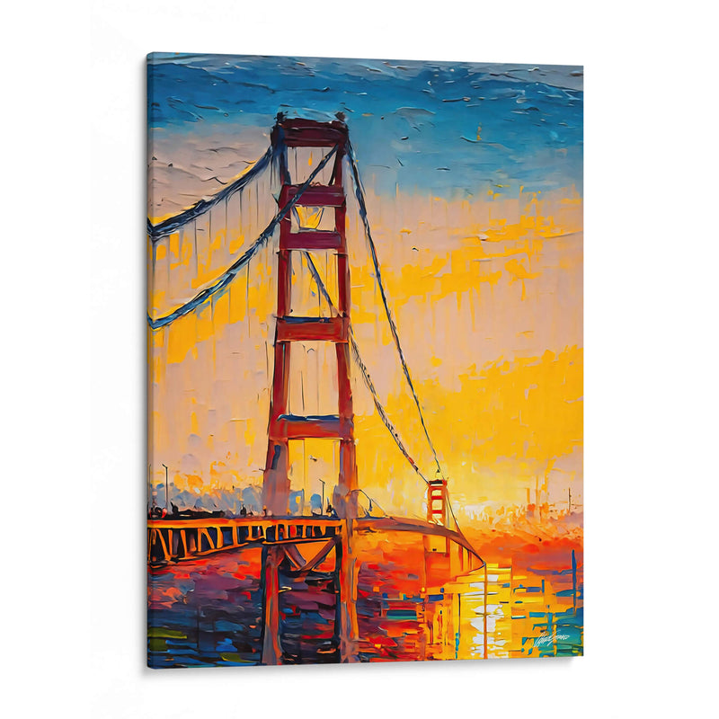 Puente Golden Gate 2 - Color Strokes | Cuadro decorativo de Canvas Lab