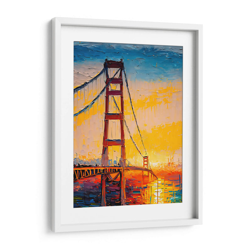 Puente Golden Gate 2 - Color Strokes | Cuadro decorativo de Canvas Lab