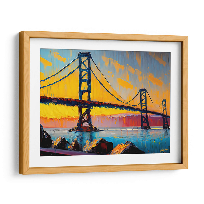 Puente Golden Gate - Color Strokes | Cuadro decorativo de Canvas Lab
