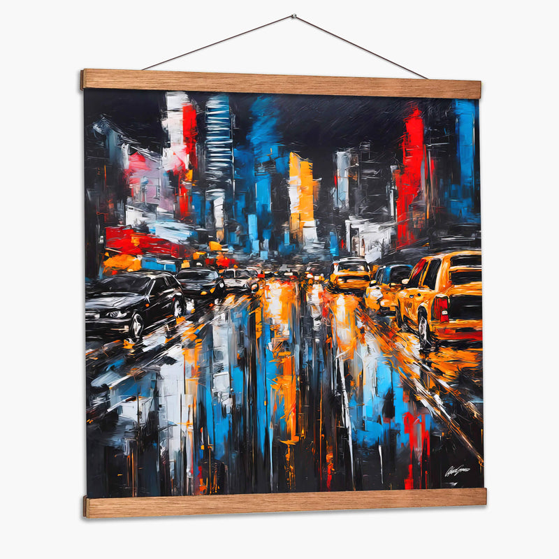 Trafico de Nueva York - Color Strokes | Cuadro decorativo de Canvas Lab