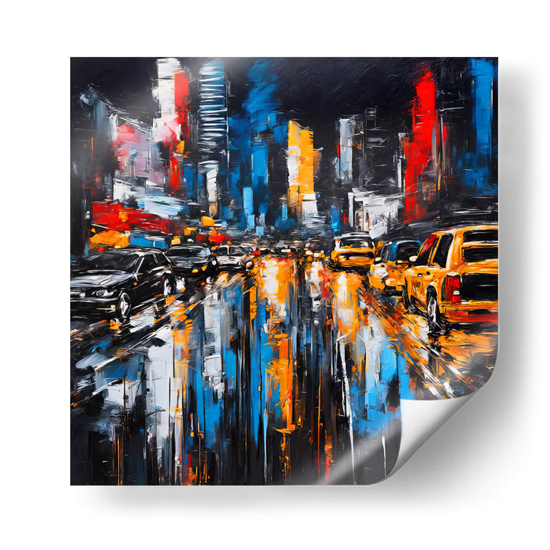 Trafico de Nueva York - Color Strokes | Cuadro decorativo de Canvas Lab
