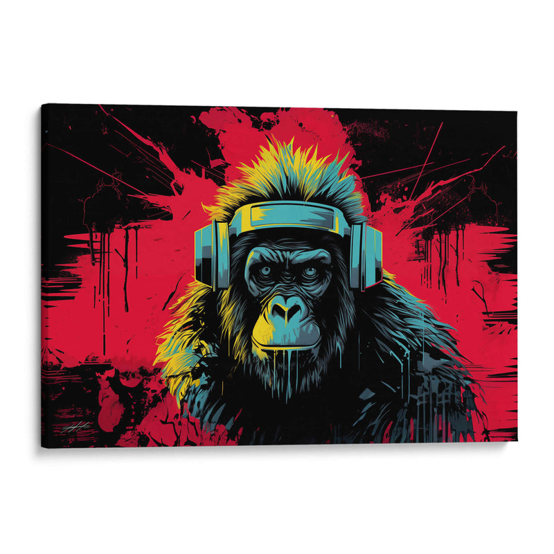 RETROWAVE - MONKEY MUSIC - DeLaVegaGaming | Cuadro decorativo de Canvas Lab