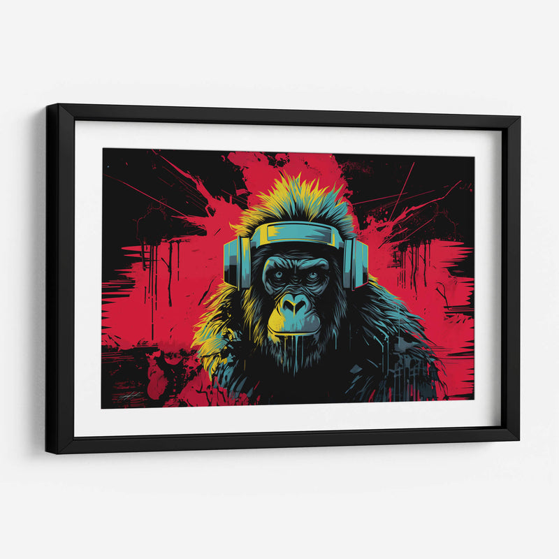 RETROWAVE - MONKEY MUSIC - DeLaVegaGaming | Cuadro decorativo de Canvas Lab