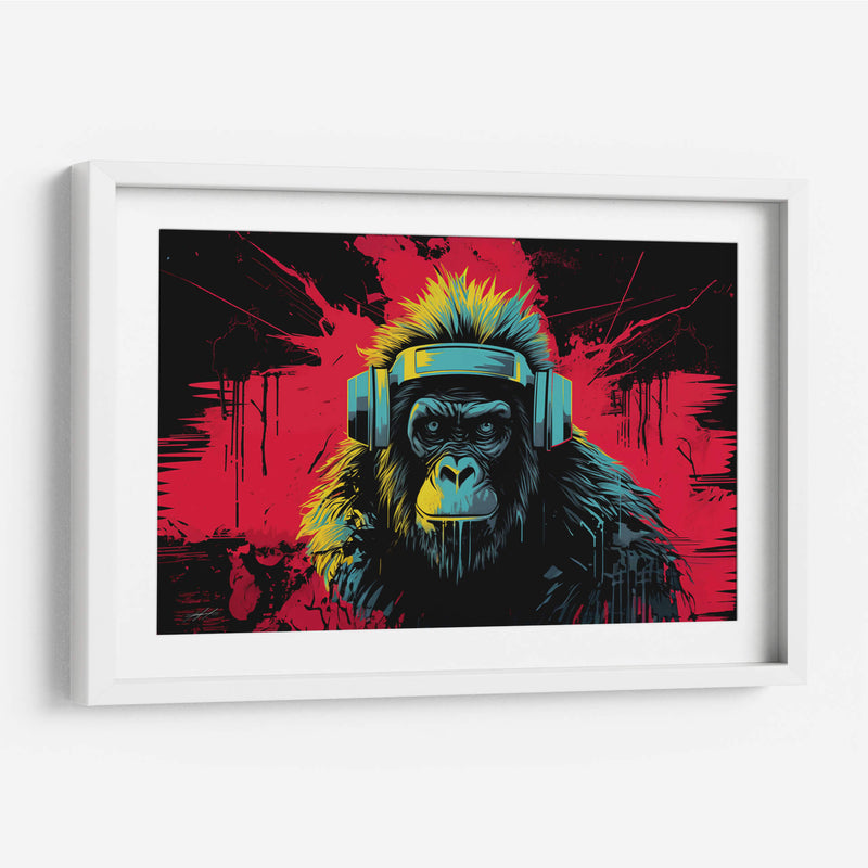 RETROWAVE - MONKEY MUSIC - DeLaVegaGaming | Cuadro decorativo de Canvas Lab