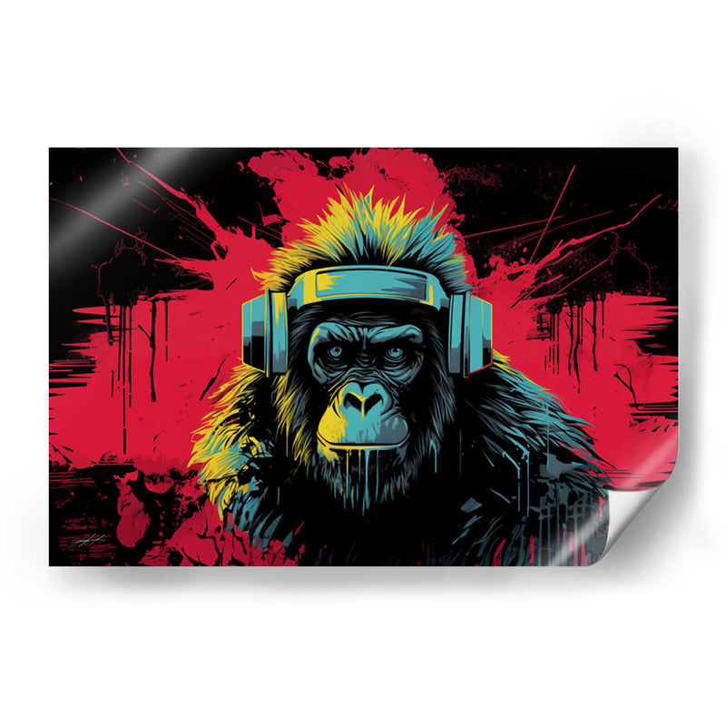 RETROWAVE - MONKEY MUSIC - DeLaVegaGaming | Cuadro decorativo de Canvas Lab