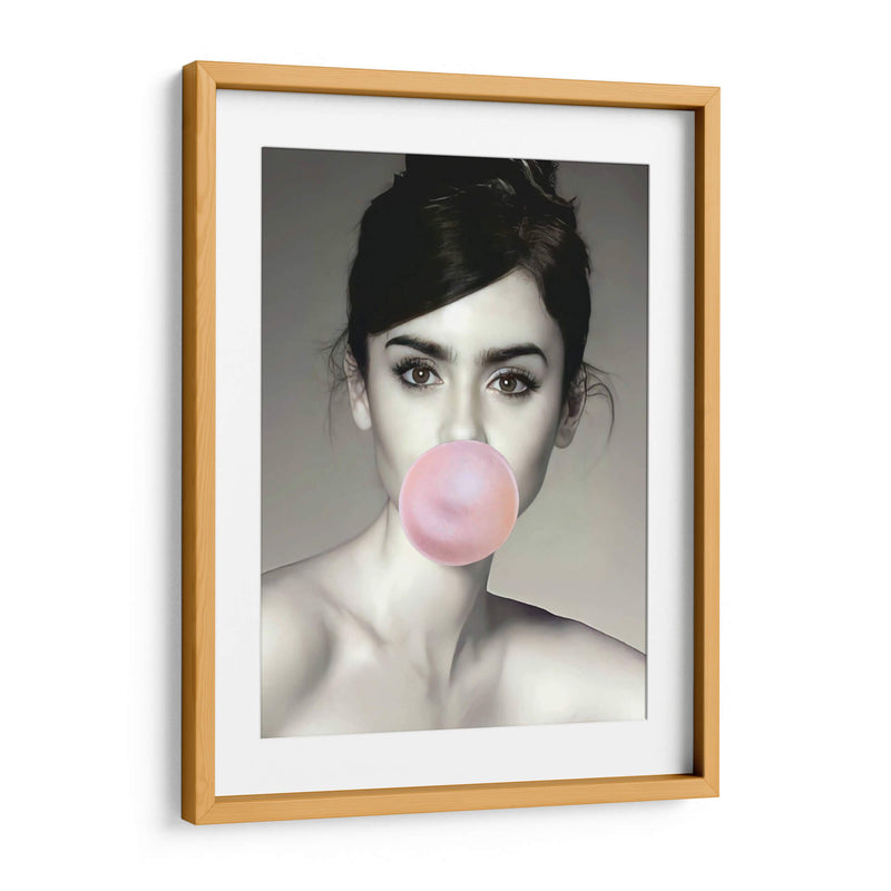 lily collins bubblegum - Nayeli Cabrera | Cuadro decorativo de Canvas Lab
