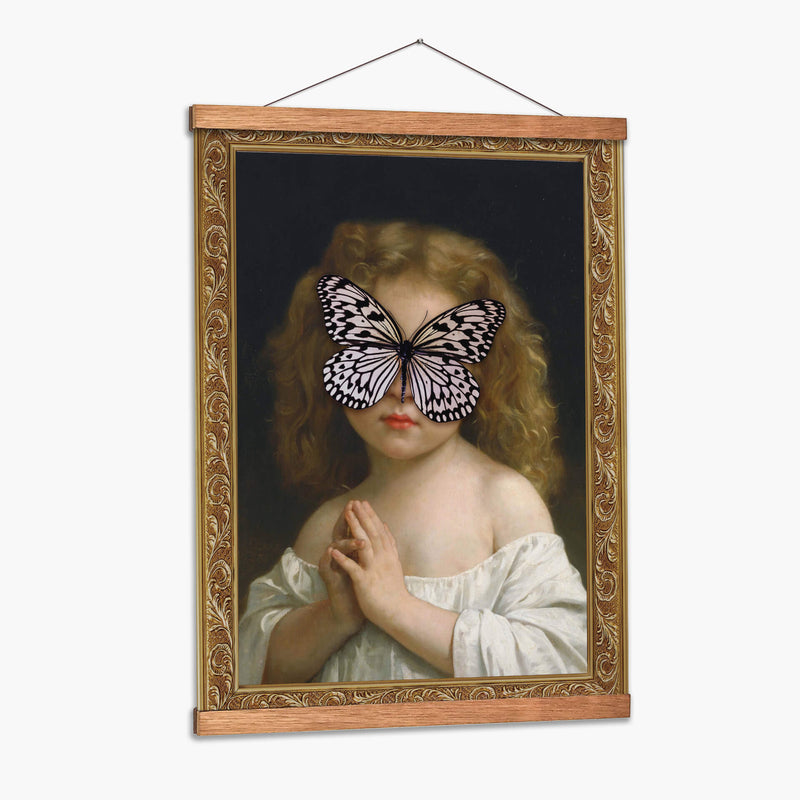 niña mariposa blanca con marco - Nayeli Cabrera | Cuadro decorativo de Canvas Lab