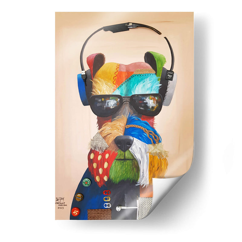 Perro escuchando música - Rodríguez Marconi | Cuadro decorativo de Canvas Lab
