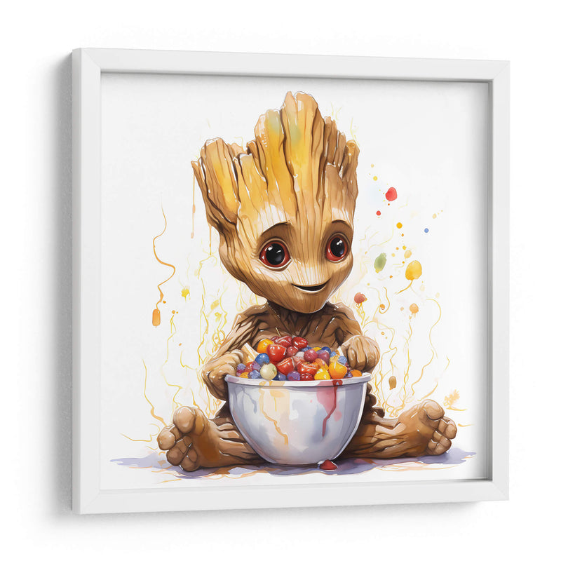 Baby Groot Breakfast - Sophie P | Cuadro decorativo de Canvas Lab