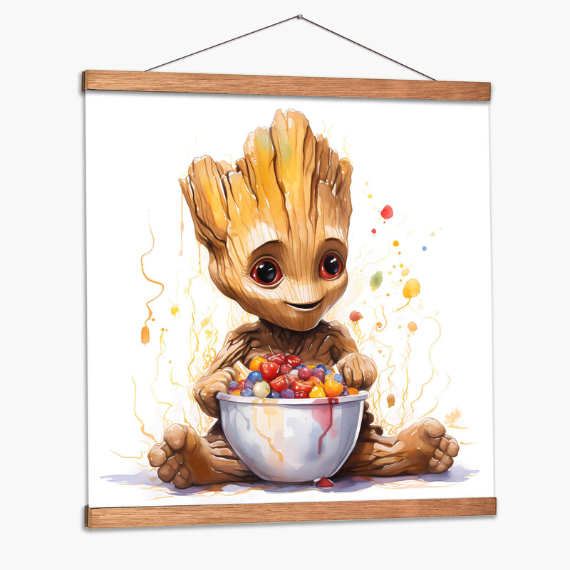 Baby Groot Breakfast - Sophie P | Cuadro decorativo de Canvas Lab