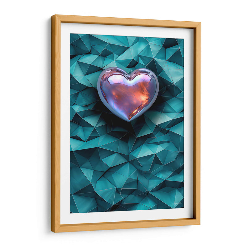 Mi Corazón Iridiscente en fondo Turquesa - DeLaVegaGaming | Cuadro decorativo de Canvas Lab