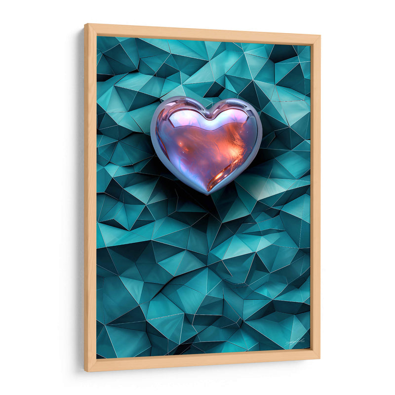 Mi Corazón Iridiscente en fondo Turquesa - DeLaVegaGaming | Cuadro decorativo de Canvas Lab