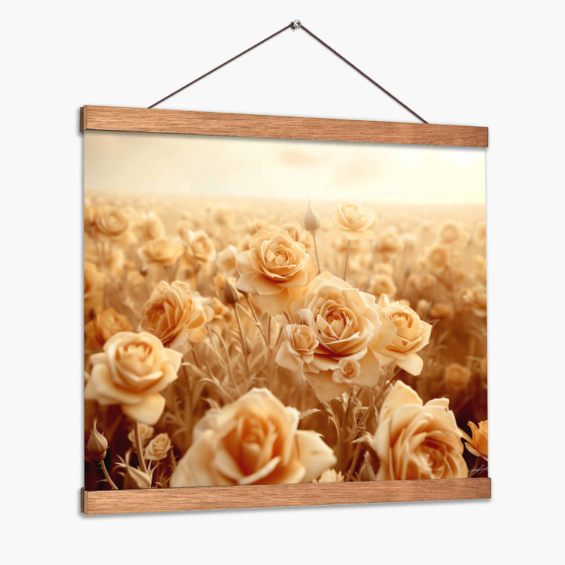 Campo de Rosas Beige - DeLaVegaGaming | Cuadro decorativo de Canvas Lab