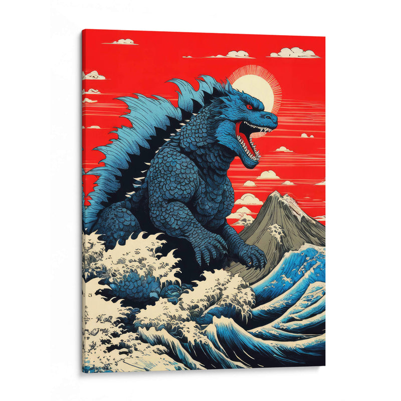 Godzilla y la Gran Ola - Paltik Arte Digital | Cuadro decorativo de Canvas Lab