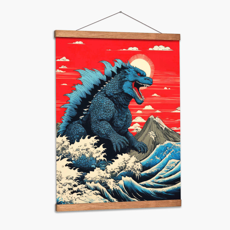 Godzilla y la Gran Ola - Paltik Arte Digital | Cuadro decorativo de Canvas Lab
