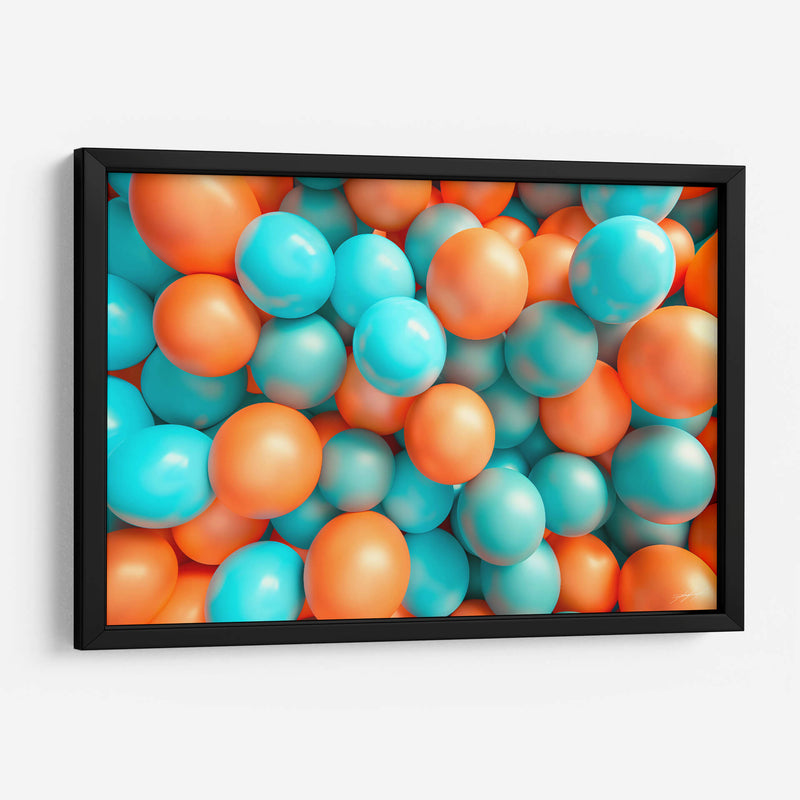Orbes - Naranjazul - DeLaVegaGaming | Cuadro decorativo de Canvas Lab