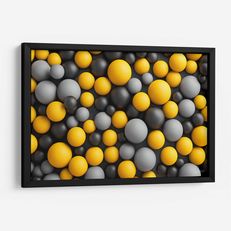 Orbes - Negro Amarillo - DeLaVegaGaming | Cuadro decorativo de Canvas Lab
