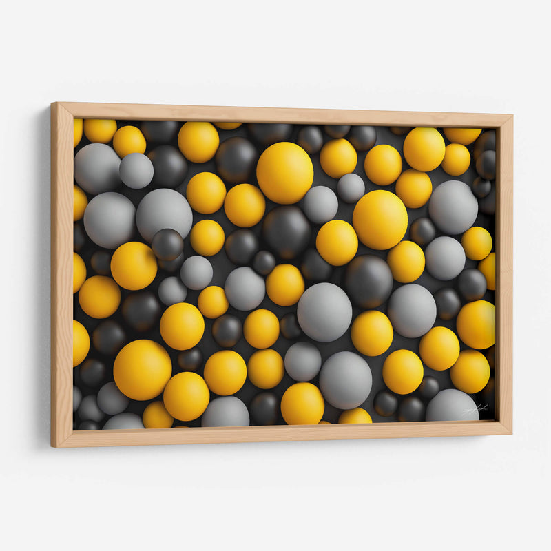 Orbes - Negro Amarillo - DeLaVegaGaming | Cuadro decorativo de Canvas Lab