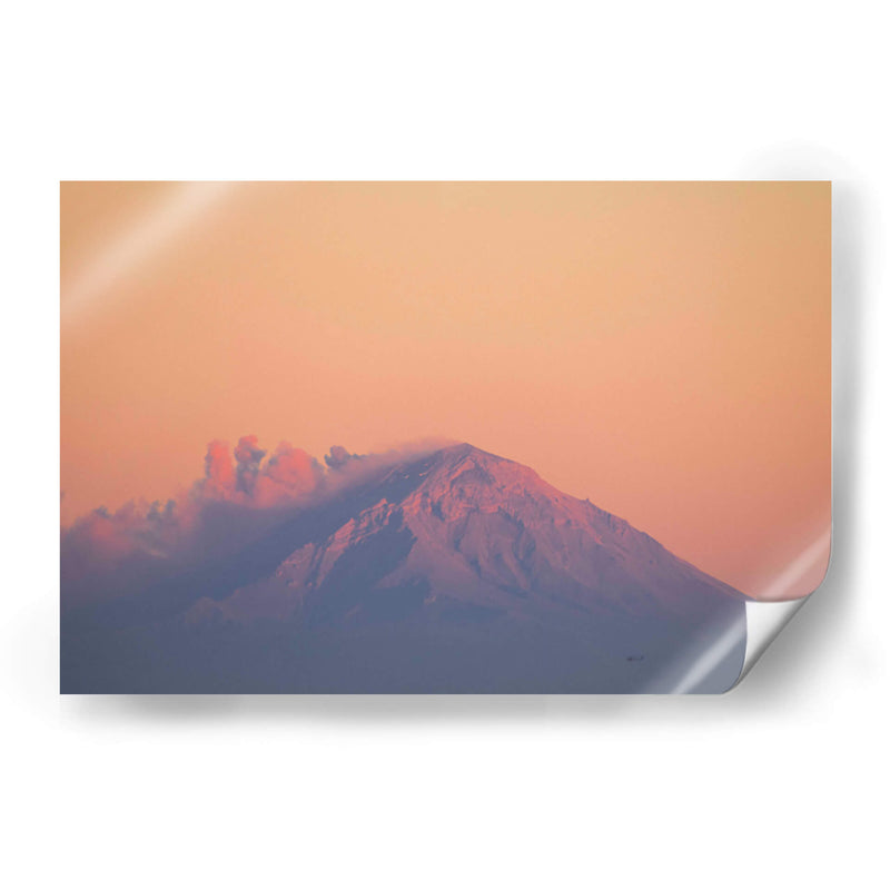 Popocatépetl humeante en un atardecer rosado - figastrophoto | Cuadro decorativo de Canvas Lab