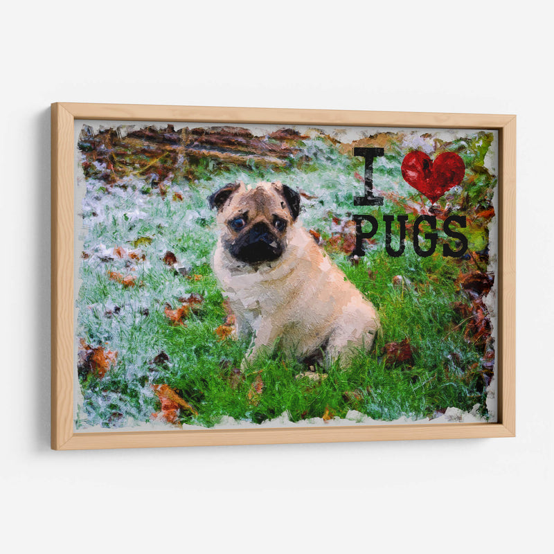 I Love Pugs - v3n3n0 | Cuadro decorativo de Canvas Lab