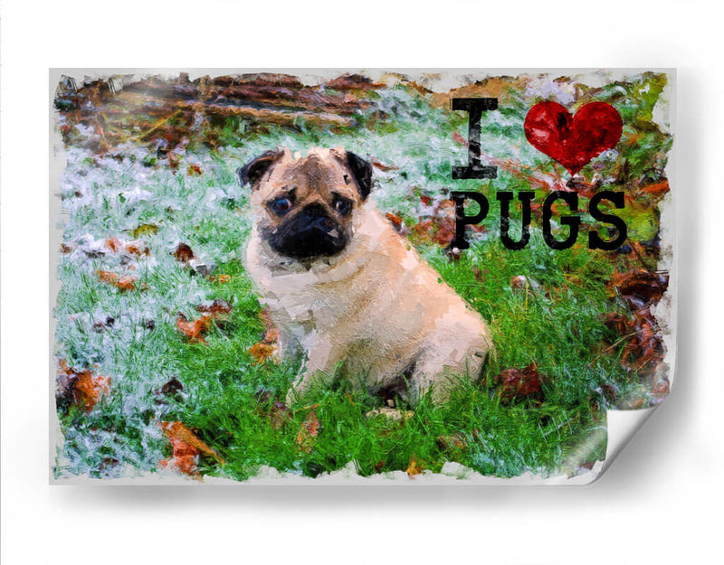 I Love Pugs - v3n3n0 | Cuadro decorativo de Canvas Lab