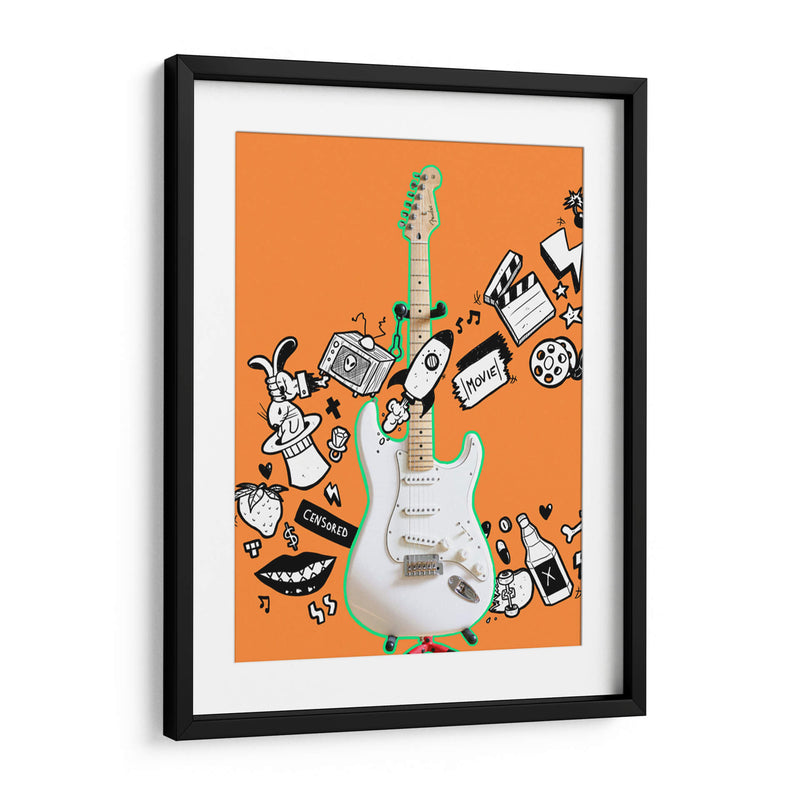 Doodle Guitar - Ash | Cuadro decorativo de Canvas Lab