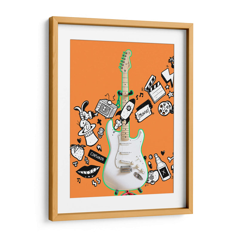 Doodle Guitar - Ash | Cuadro decorativo de Canvas Lab