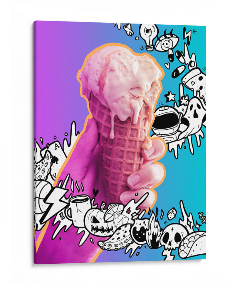 Doodle Ice Cream - Ash | Cuadro decorativo de Canvas Lab