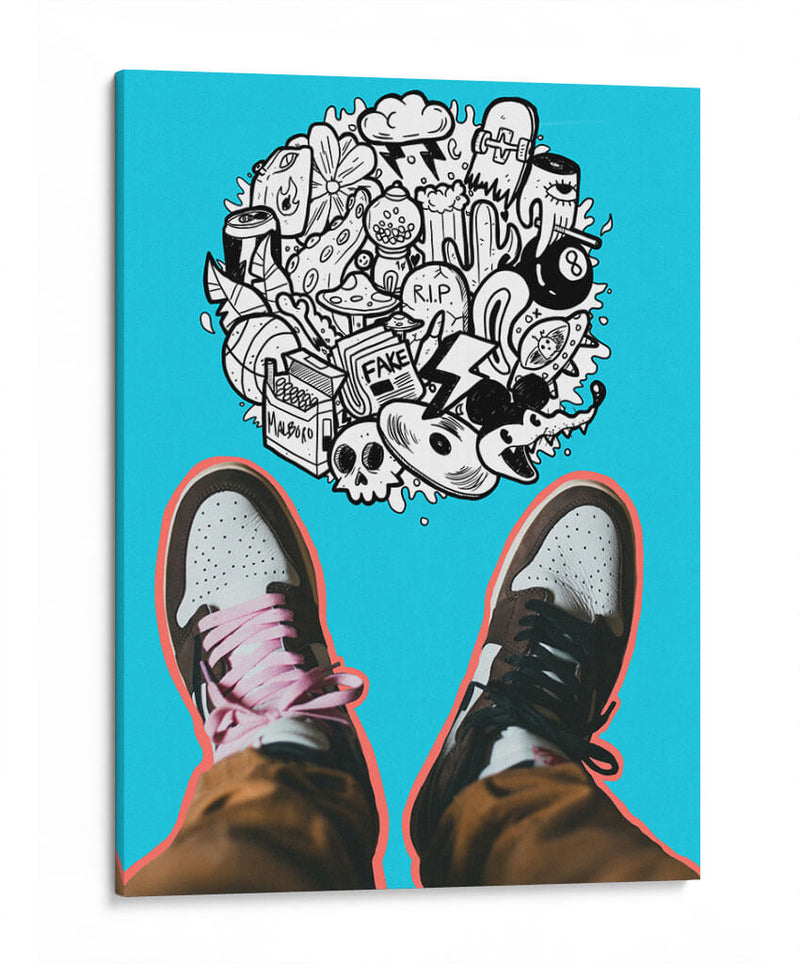 Doodle Shoes - Ash | Cuadro decorativo de Canvas Lab