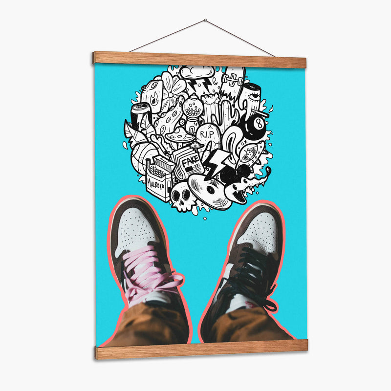 Doodle Shoes - Ash | Cuadro decorativo de Canvas Lab