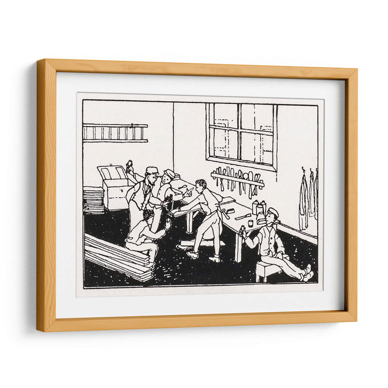 Chicos en una mesa de trabajo - Julie de Graag | Cuadro decorativo de Canvas Lab