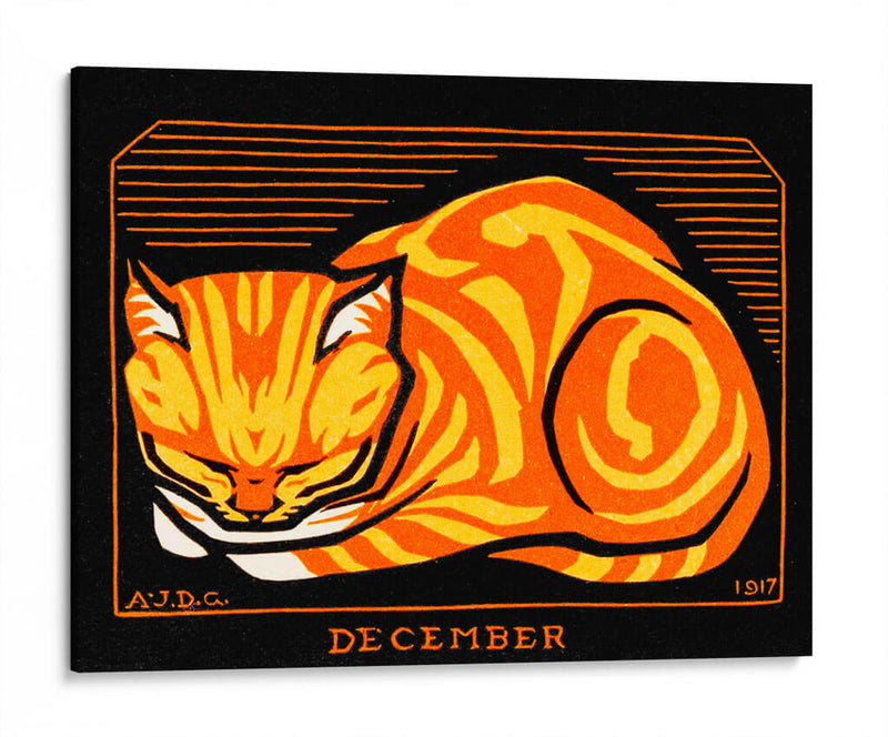 Gato decembrino - Julie de Graag | Cuadro decorativo de Canvas Lab