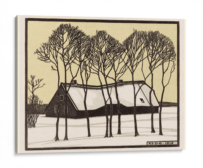 Granja en la nieve - Julie de Graag | Cuadro decorativo de Canvas Lab