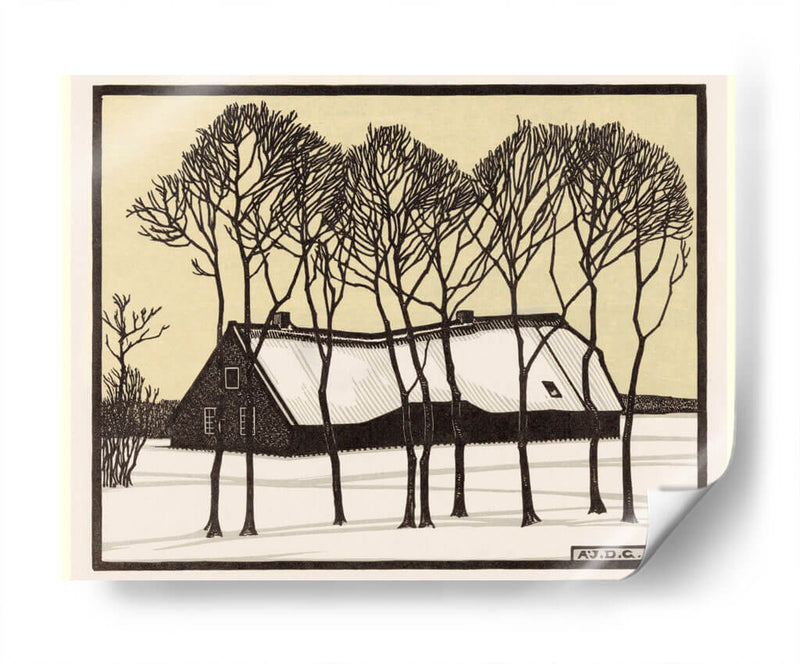 Granja en la nieve - Julie de Graag | Cuadro decorativo de Canvas Lab