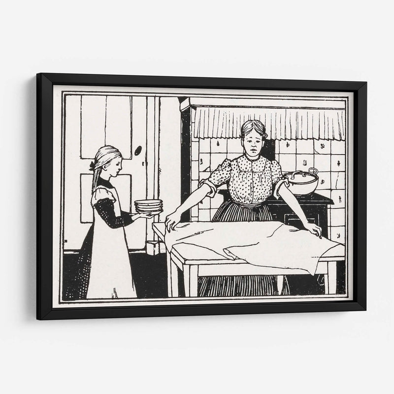 Mamá e hija haciendo las tareas del hogar - Julie de Graag | Cuadro decorativo de Canvas Lab