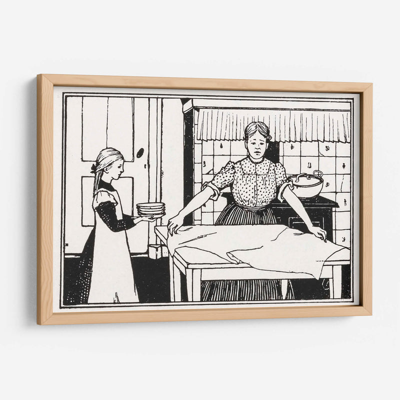 Mamá e hija haciendo las tareas del hogar - Julie de Graag | Cuadro decorativo de Canvas Lab