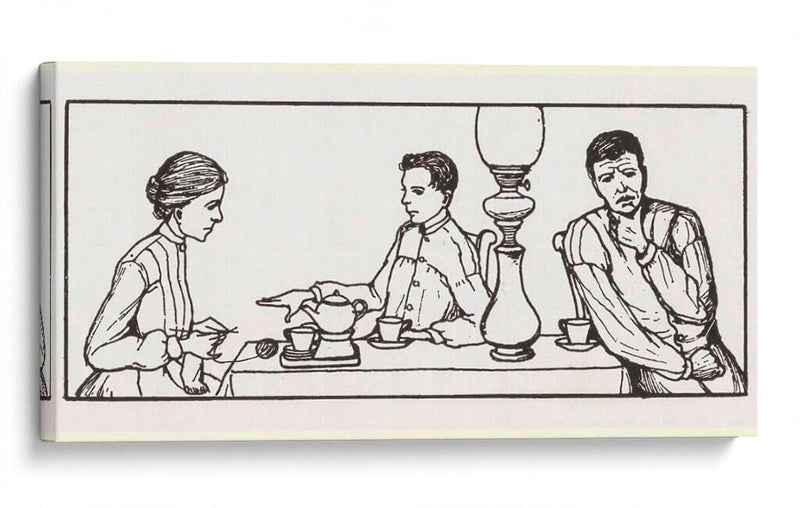Tres personas en un comedor - Julie de Graag | Cuadro decorativo de Canvas Lab