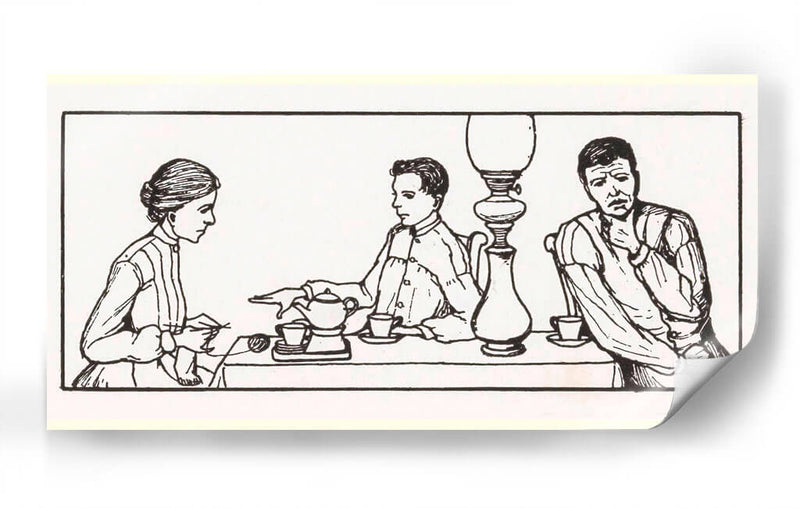 Tres personas en un comedor - Julie de Graag | Cuadro decorativo de Canvas Lab