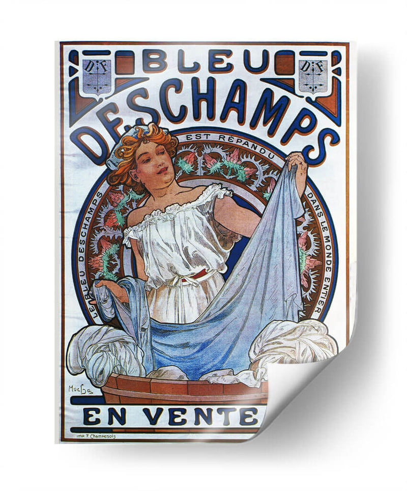 Bleu Deschamps - Alfons Mucha | Cuadro decorativo de Canvas Lab