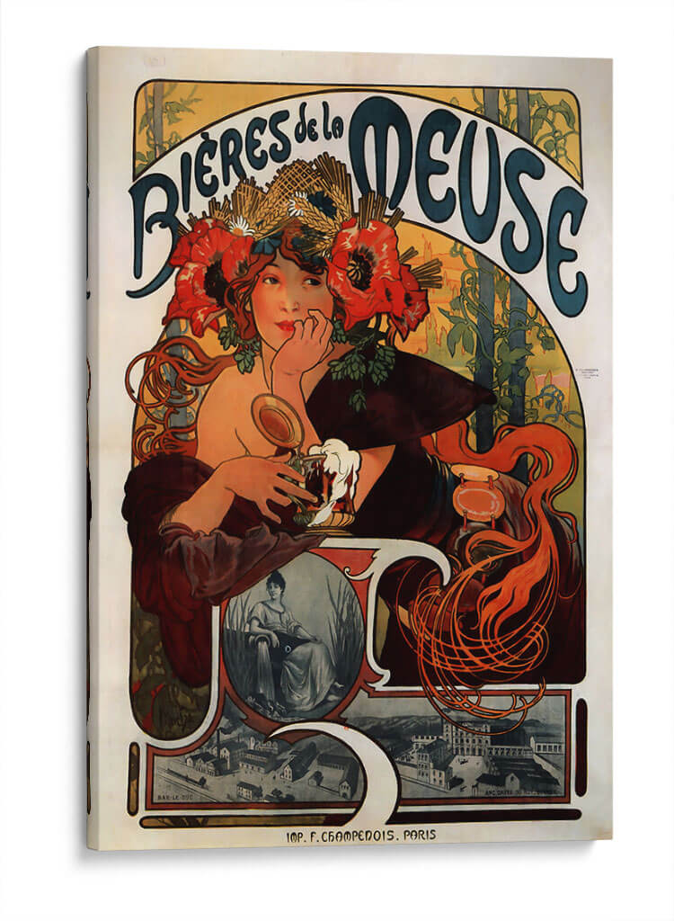 Bières de la Meuse - II - Alfons Mucha | Cuadro decorativo de Canvas Lab