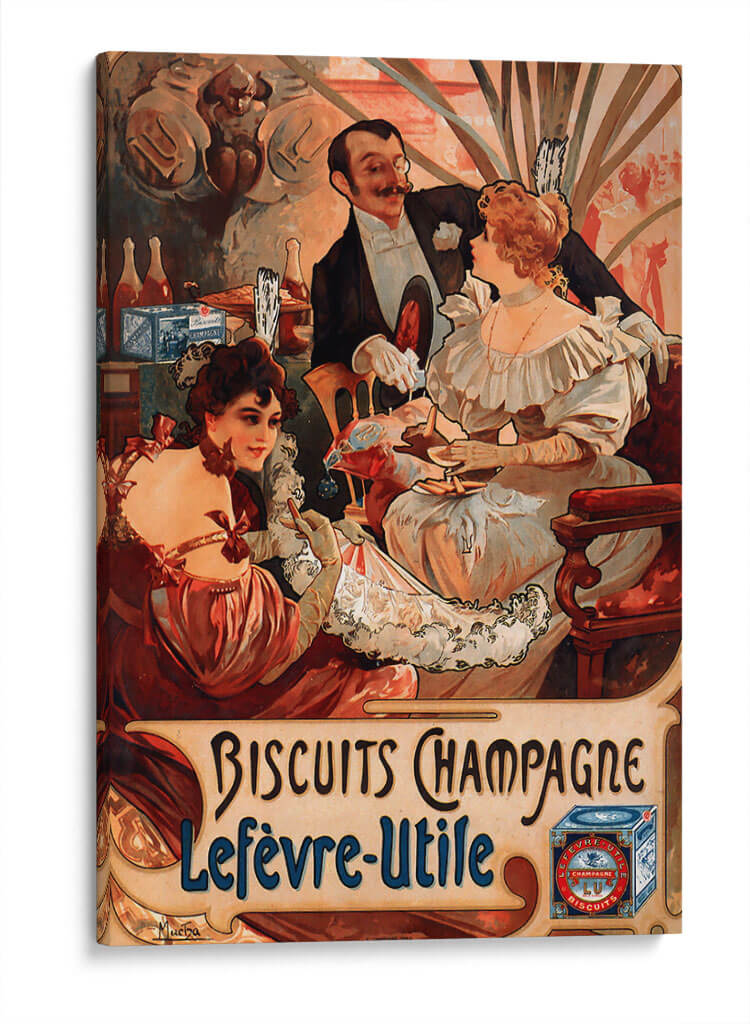 Biscuits Champagne Lefèvre-Utile - Alfons Mucha | Cuadro decorativo de Canvas Lab