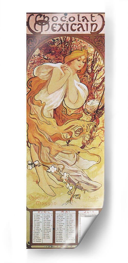 Chocolat Mexicain, Primavera - Alfons Mucha | Cuadro decorativo de Canvas Lab