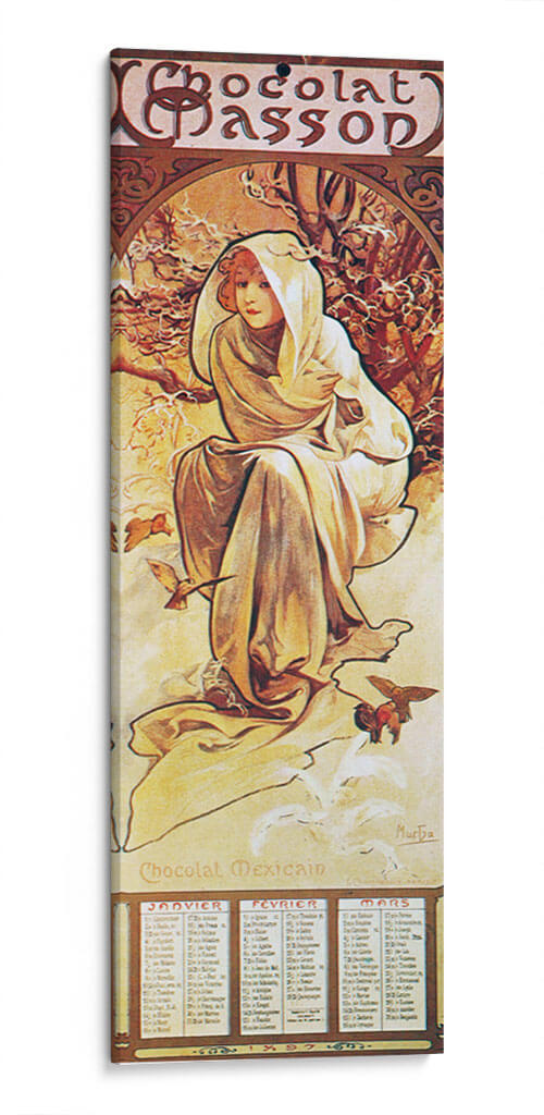 Chocolat Mexicain, Invierno - Alfons Mucha | Cuadro decorativo de Canvas Lab