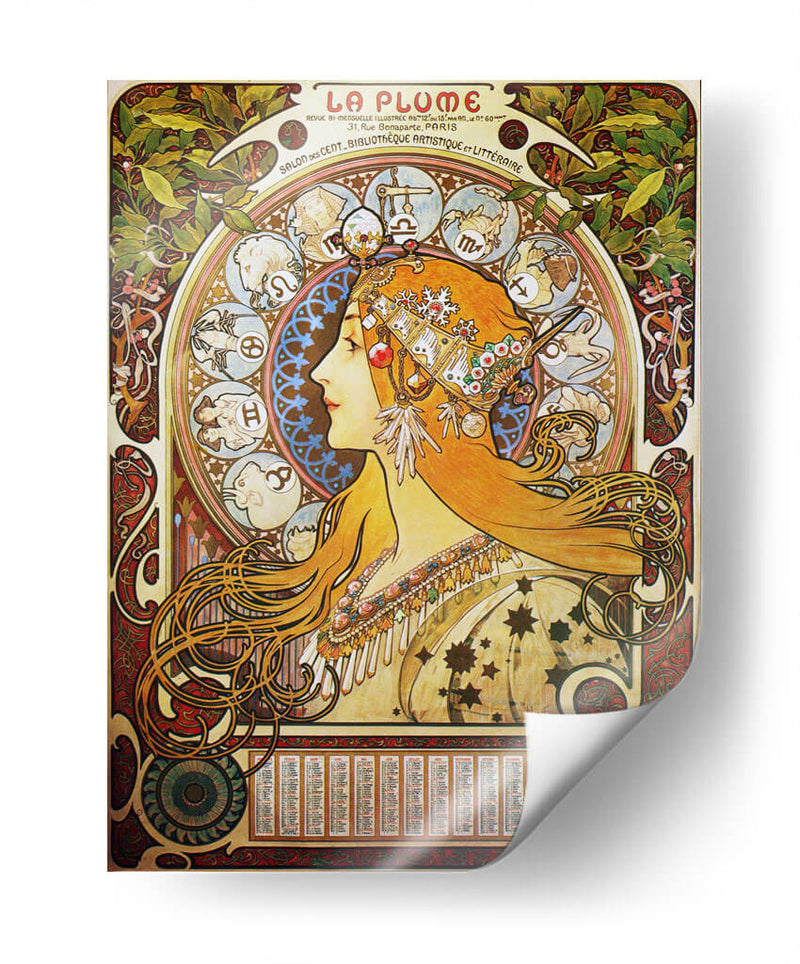 La Plume-Zodiac - Alfons Mucha | Cuadro decorativo de Canvas Lab