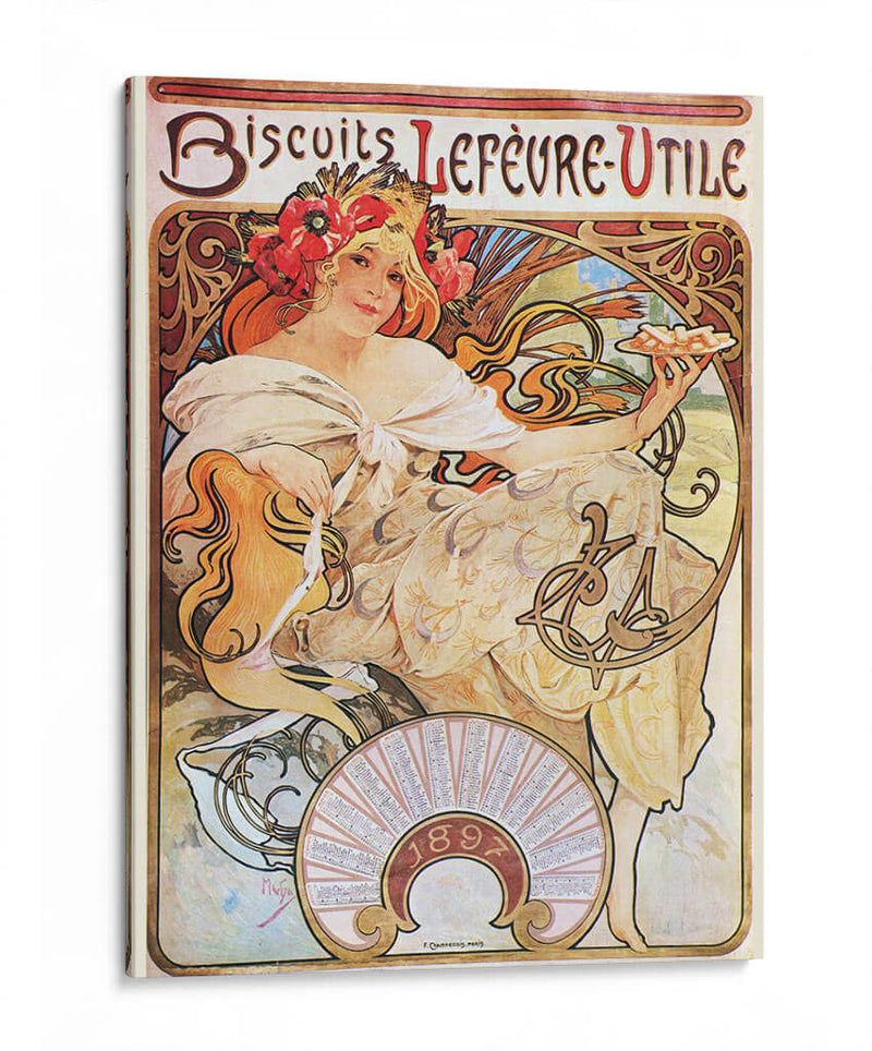 Biscuits Lefevre-Utile - Alfons Mucha | Cuadro decorativo de Canvas Lab