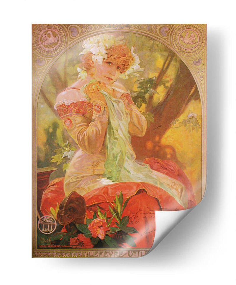 Lefevre-Utile, Sarah Bernhardt - La princesa lejana - Alfons Mucha | Cuadro decorativo de Canvas Lab